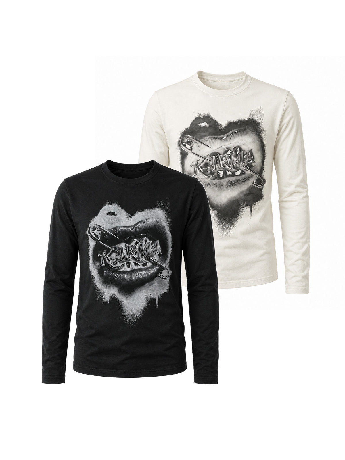 KARMANISTIC Lip Graphic Long-Sleeve Top