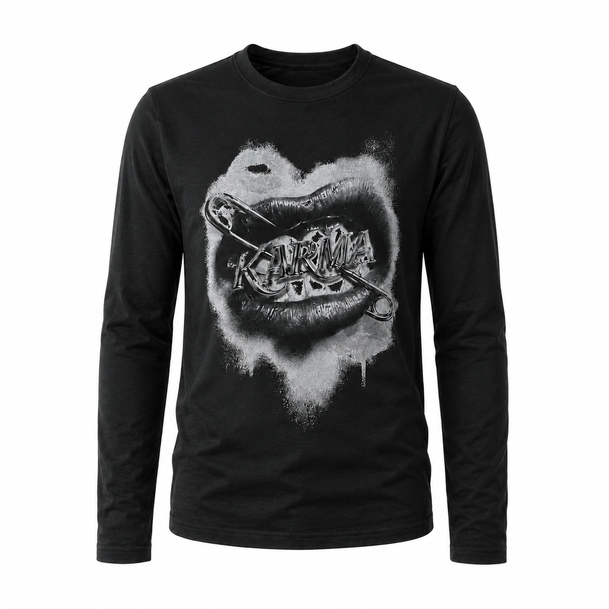 KARMANISTIC Lip Graphic Long-Sleeve Top
