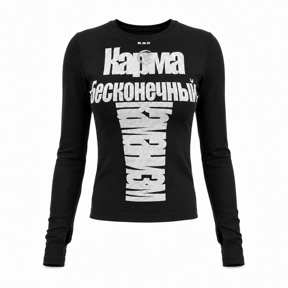 KARMANISTIC Fitted Graphic Long-Sleeve Top