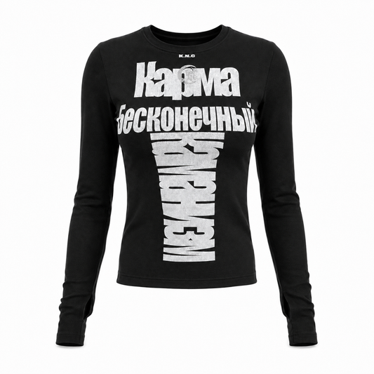 KARMANISTIC Fitted Graphic Long-Sleeve Top