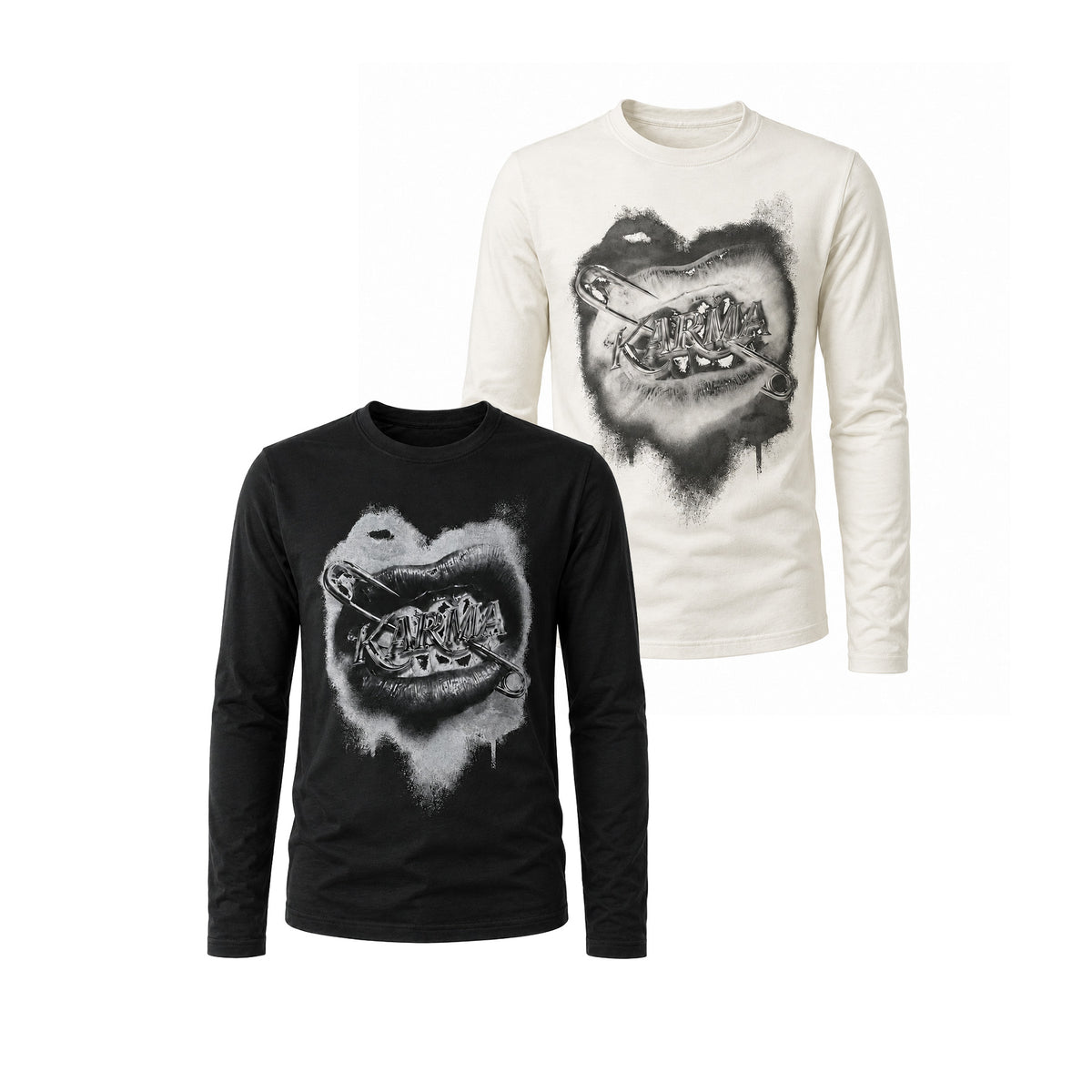 KARMANISTIC Lip Graphic Long-Sleeve Top