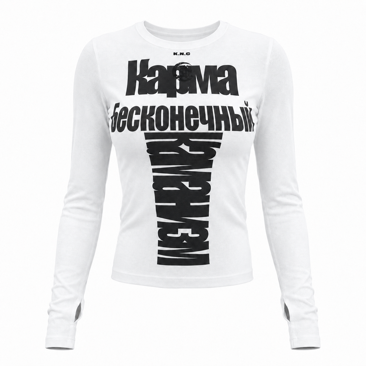 KARMANISTIC Fitted Graphic Long-Sleeve Top
