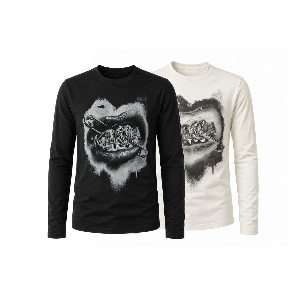 KARMANISTIC Lip Graphic Long-Sleeve Top