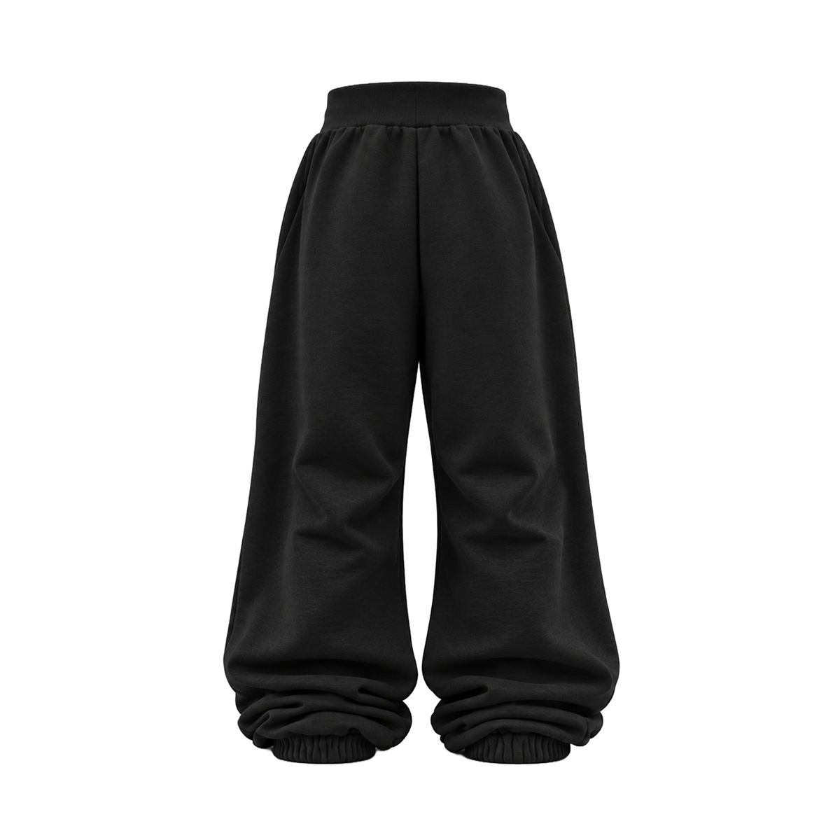 KARMANISTIC Relaxed Wide-Leg Embroidered Sweatpants