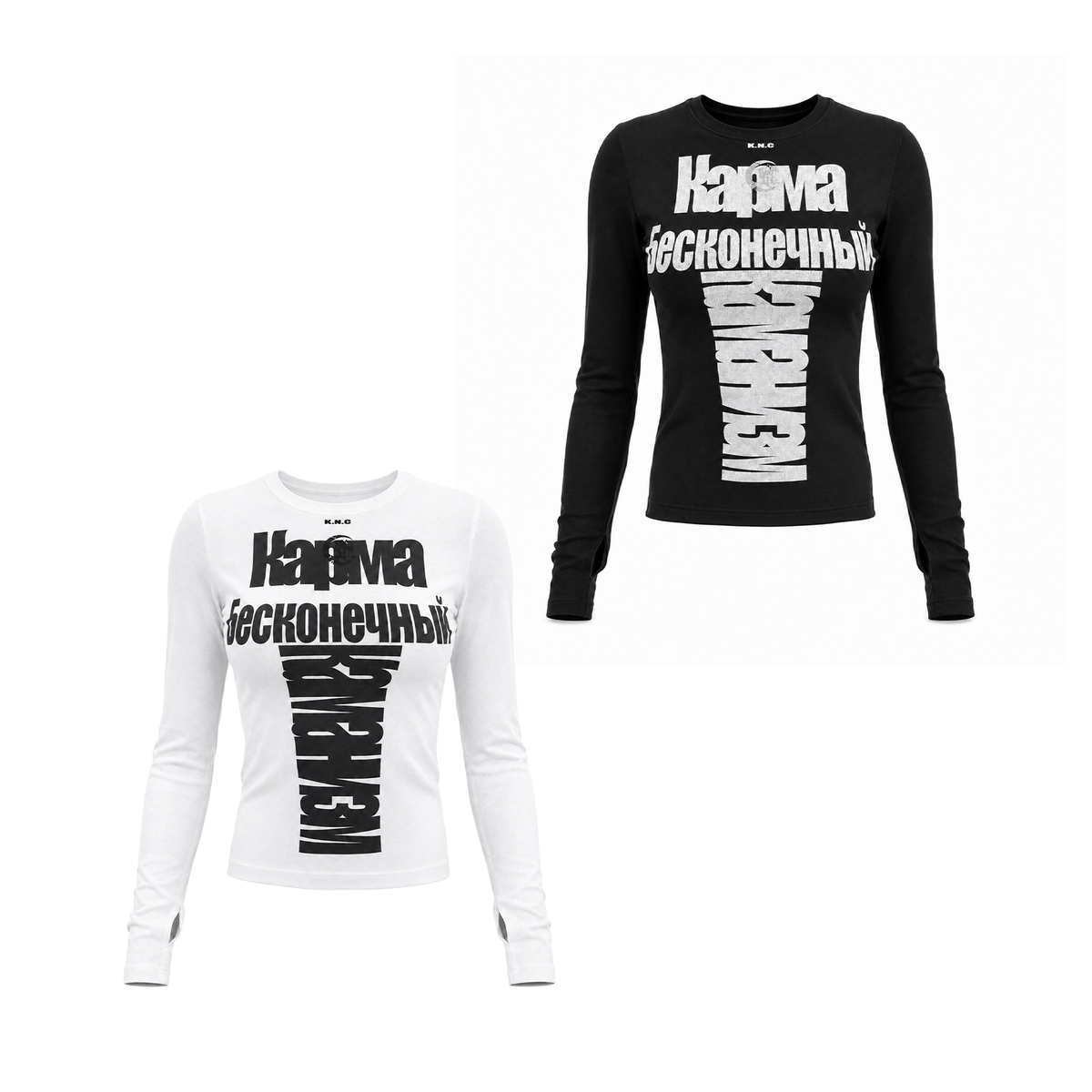 KARMANISTIC Fitted Graphic Long-Sleeve Top