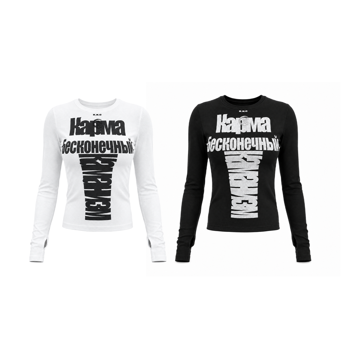KARMANISTIC Fitted Graphic Long-Sleeve Top