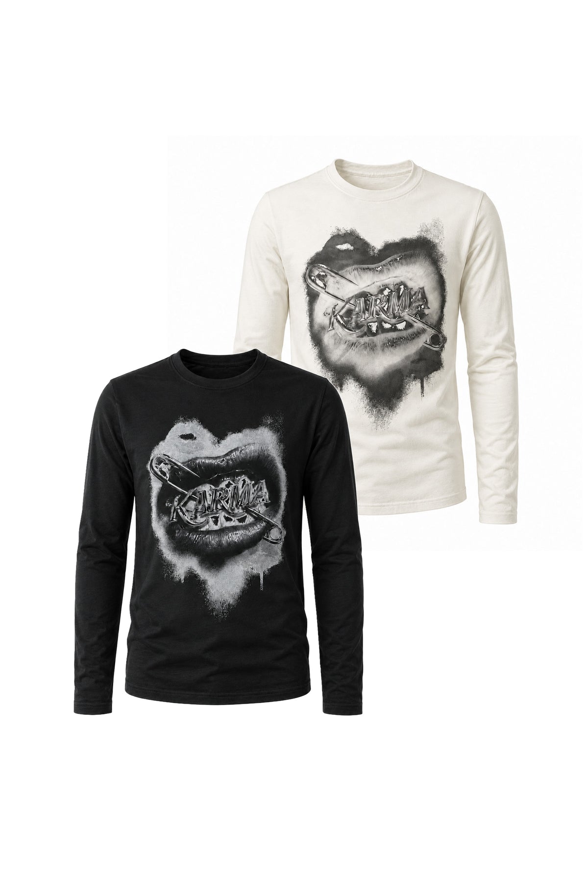 KARMANISTIC Lip Graphic Long-Sleeve Top