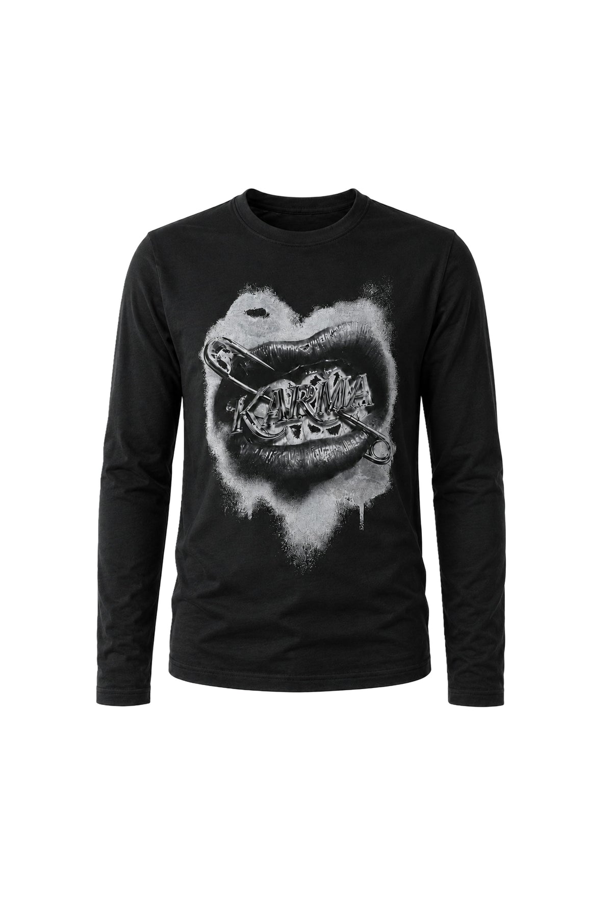 KARMANISTIC Lip Graphic Long-Sleeve Top