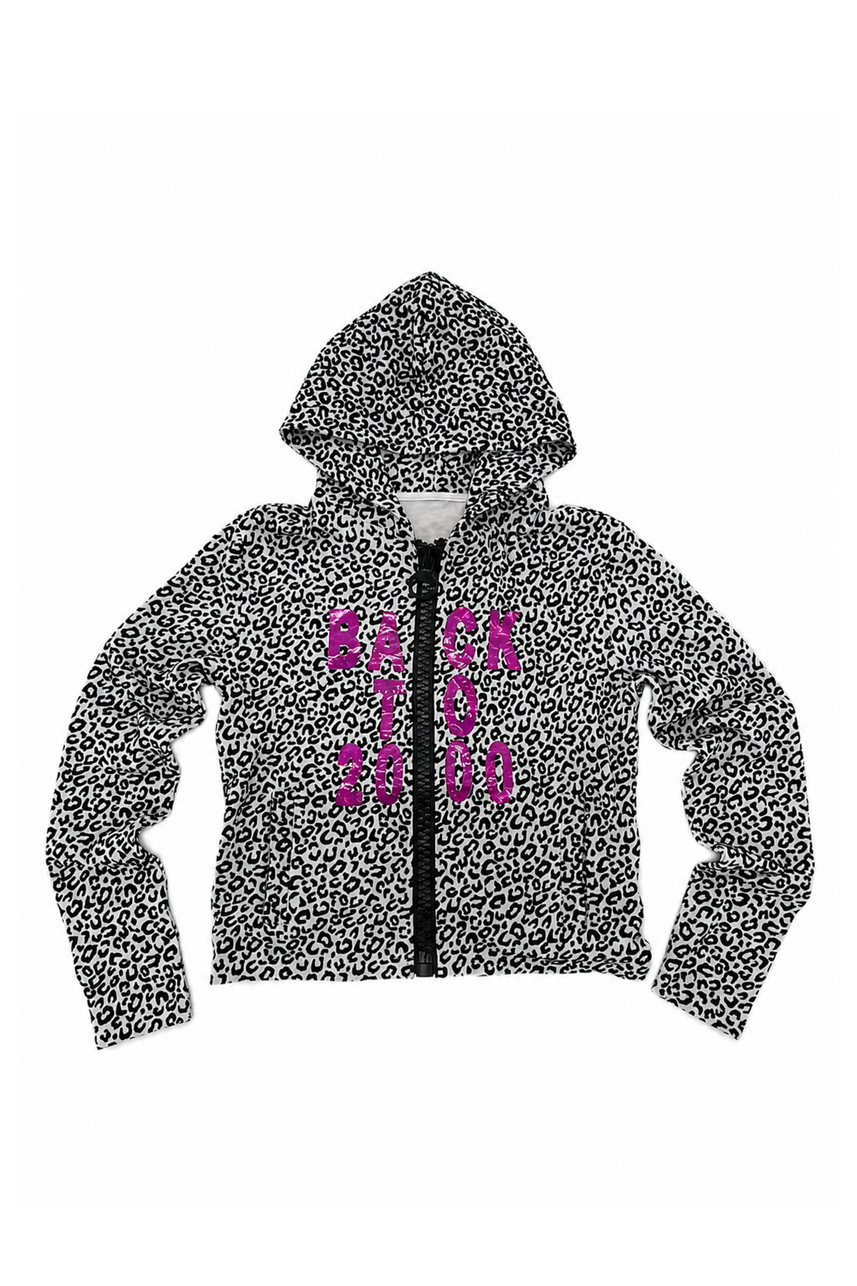 KARMANISTIC Leopard Plush Zip Hoodie