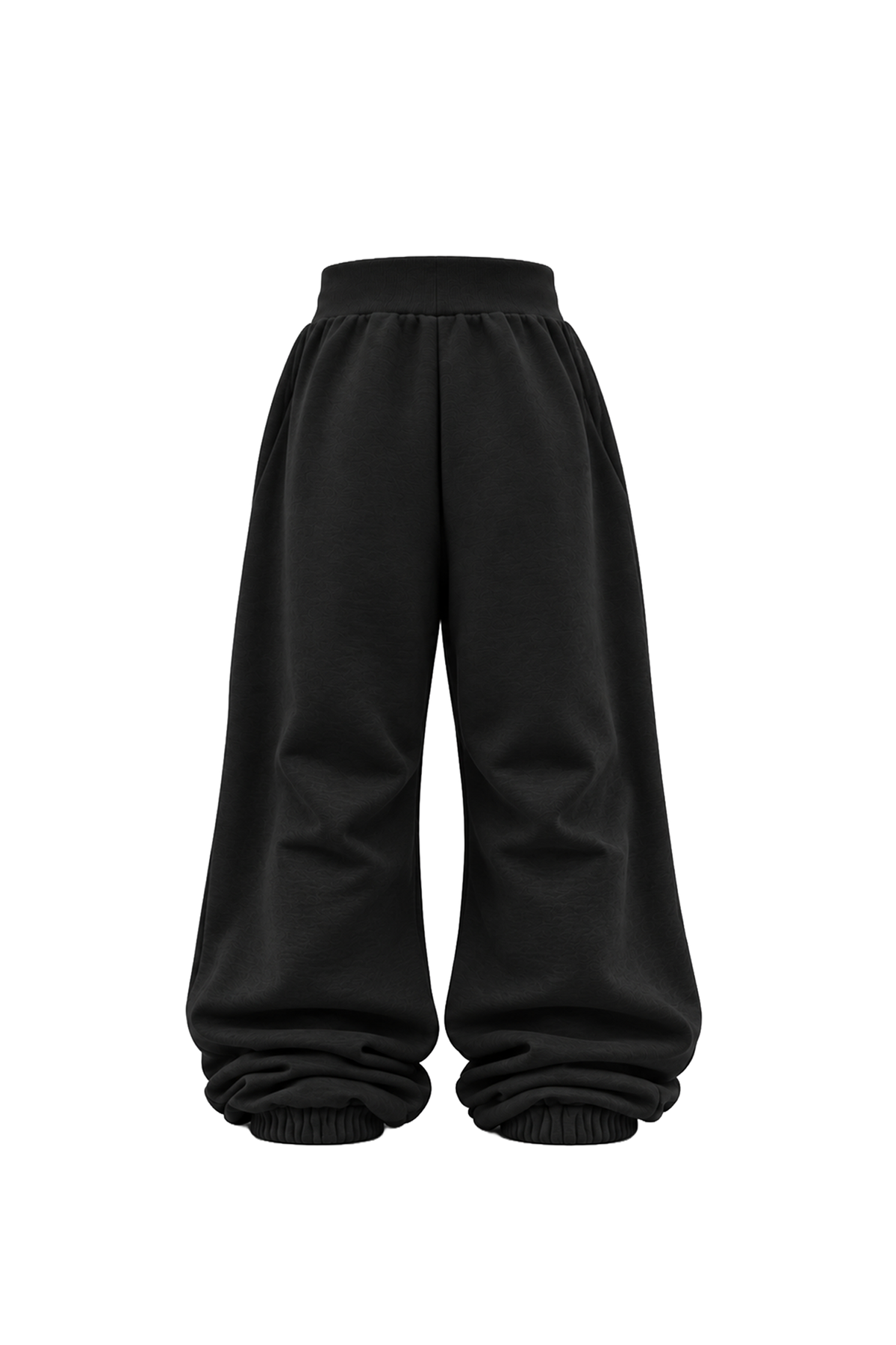 KARMANISTIC Relaxed Wide-Leg Embroidered Sweatpants