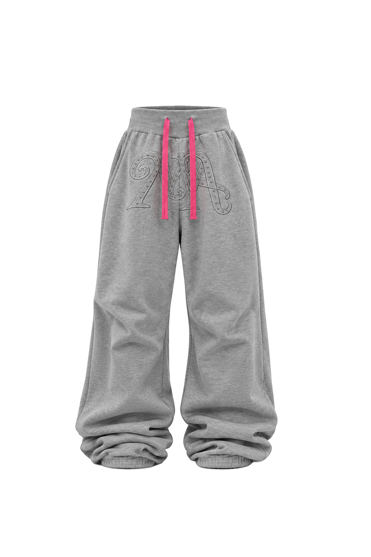 KARMANISTIC Relaxed Wide-Leg Embroidered Sweatpants