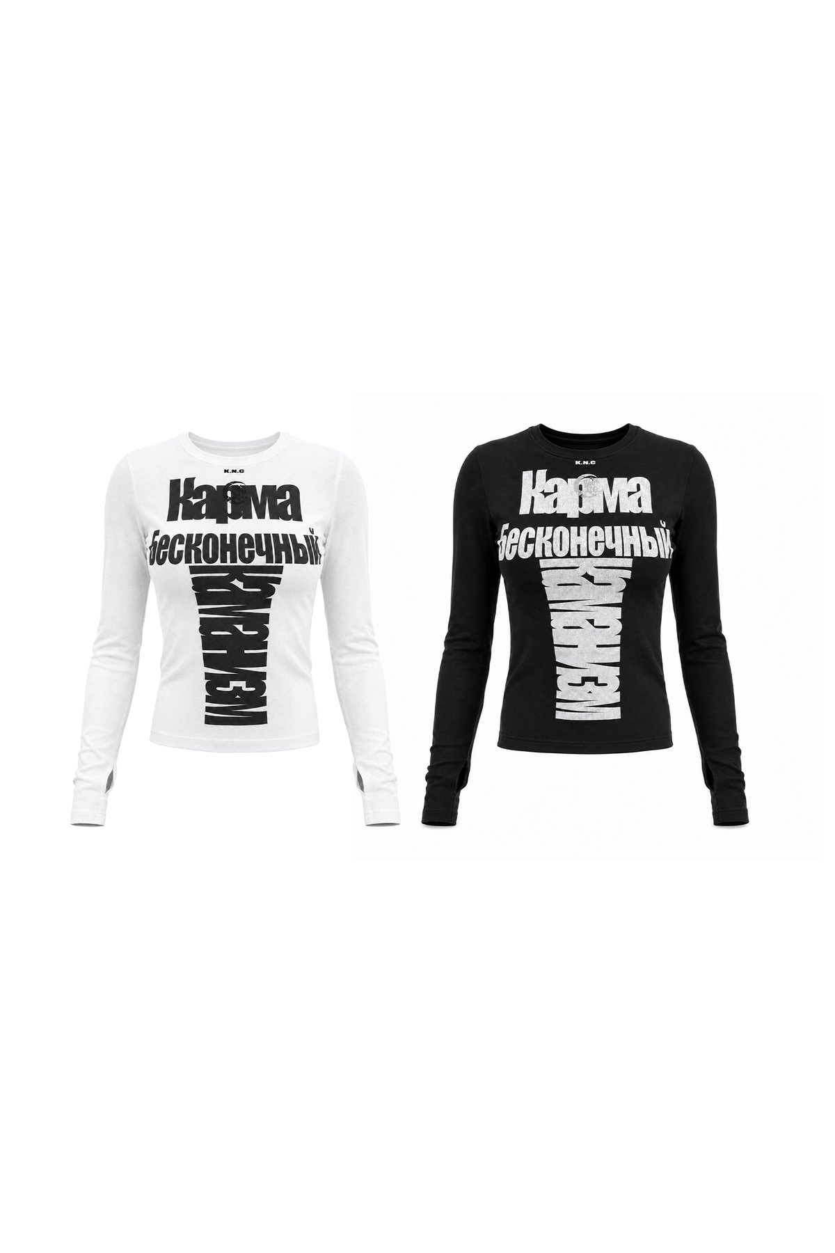 KARMANISTIC Fitted Graphic Long-Sleeve Top