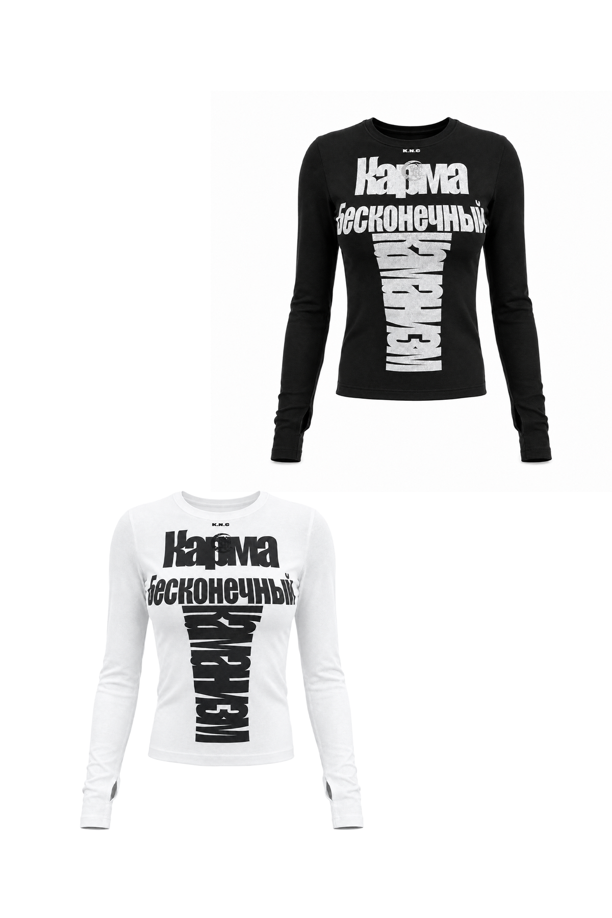 KARMANISTIC Fitted Graphic Long-Sleeve Top