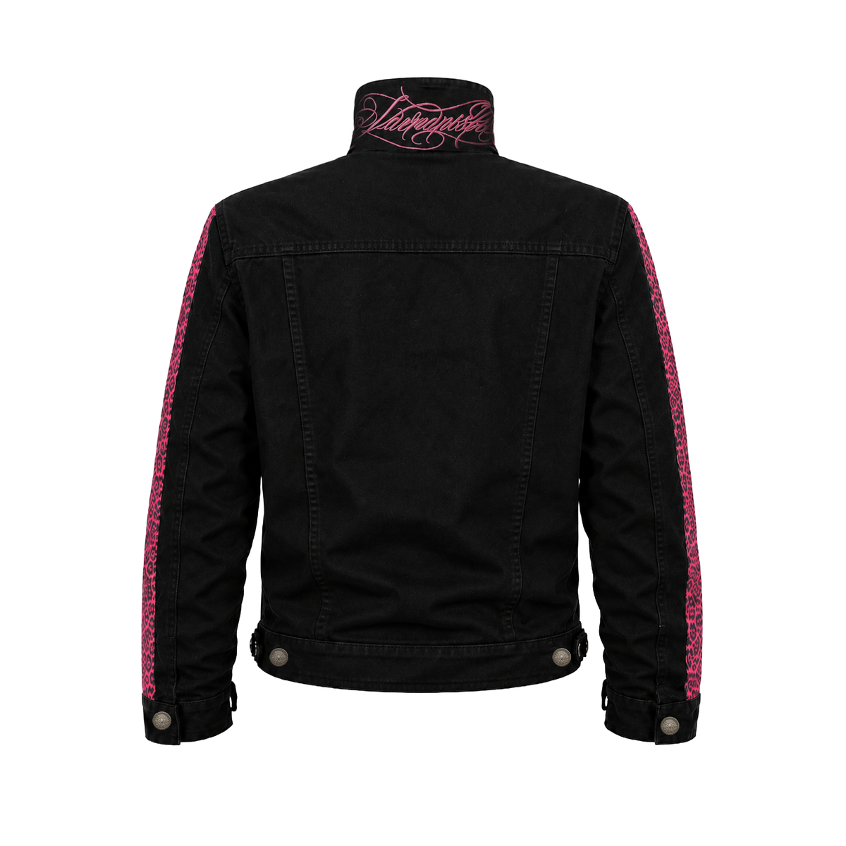 KARMANISTIC Leopard Panelled Denim Jacket