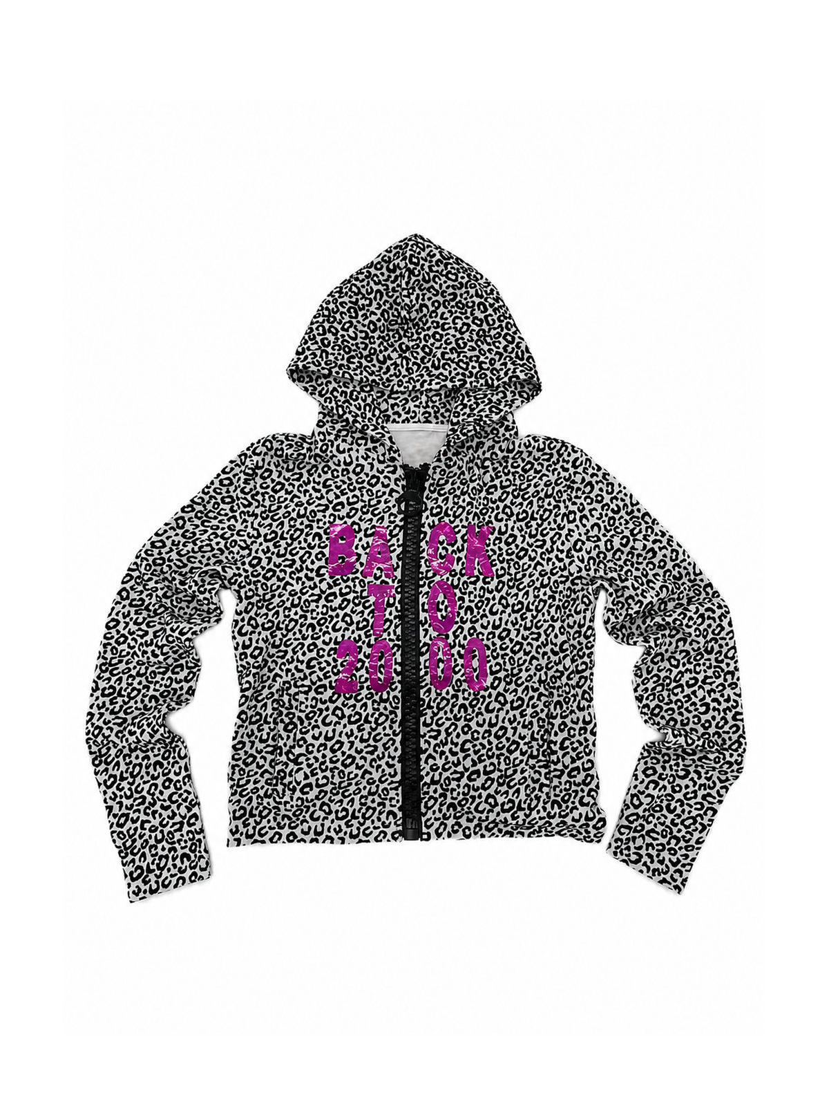 KARMANISTIC Leopard Plush Zip Hoodie