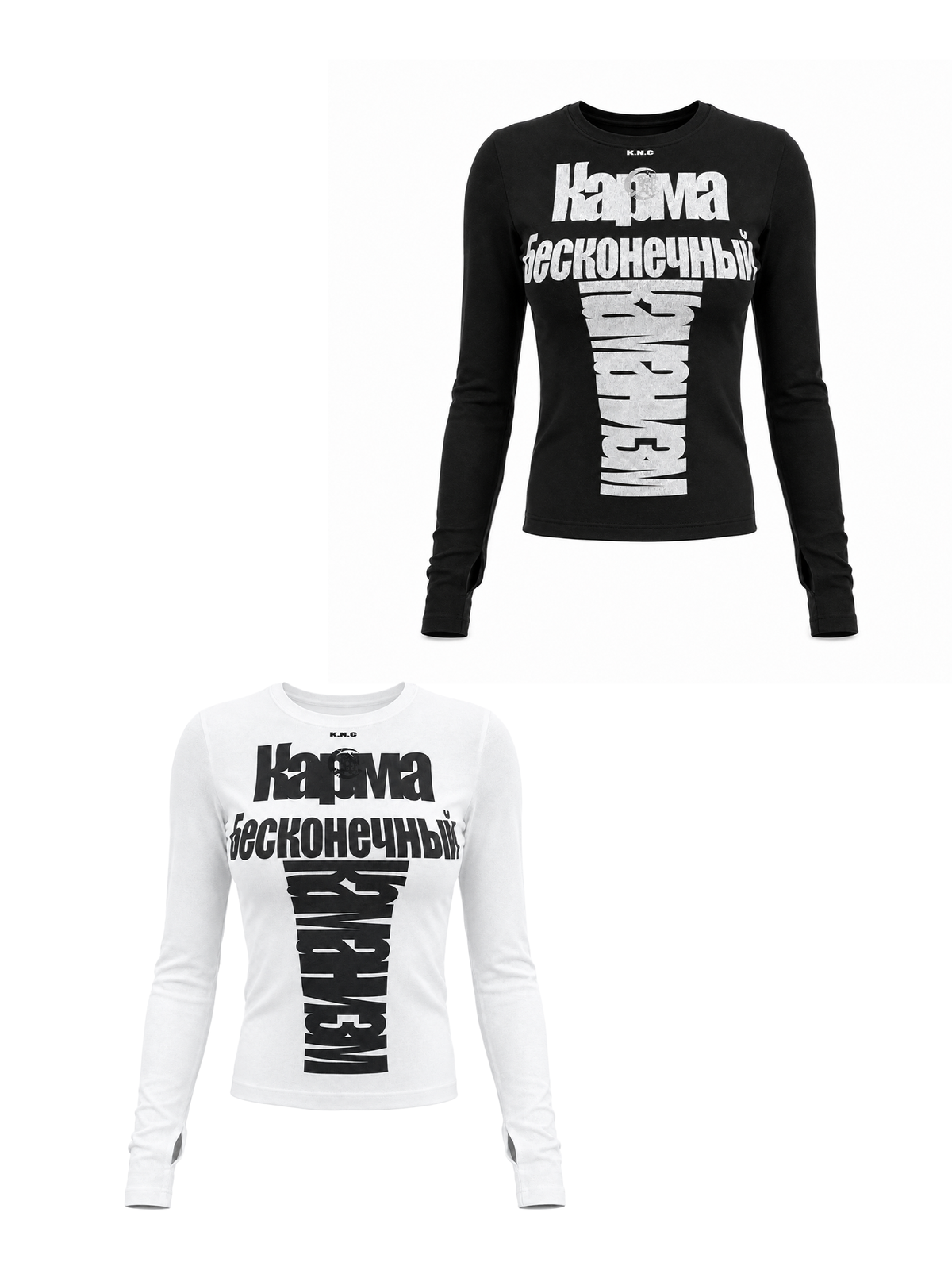 KARMANISTIC Fitted Graphic Long-Sleeve Top