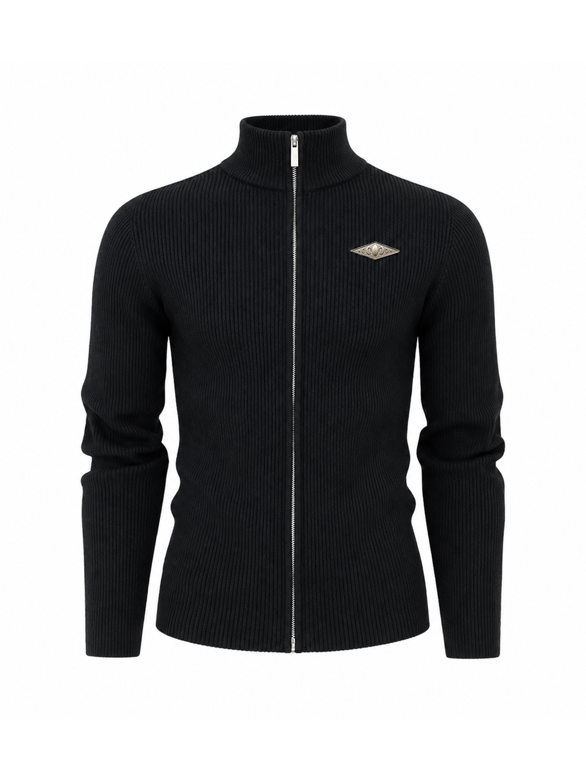 KARMANISTIC Metal Logo Fitted Knit Cardigan