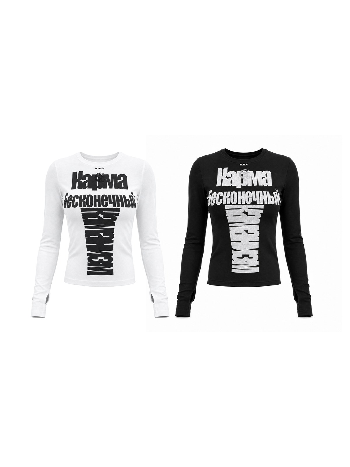 KARMANISTIC Fitted Graphic Long-Sleeve Top