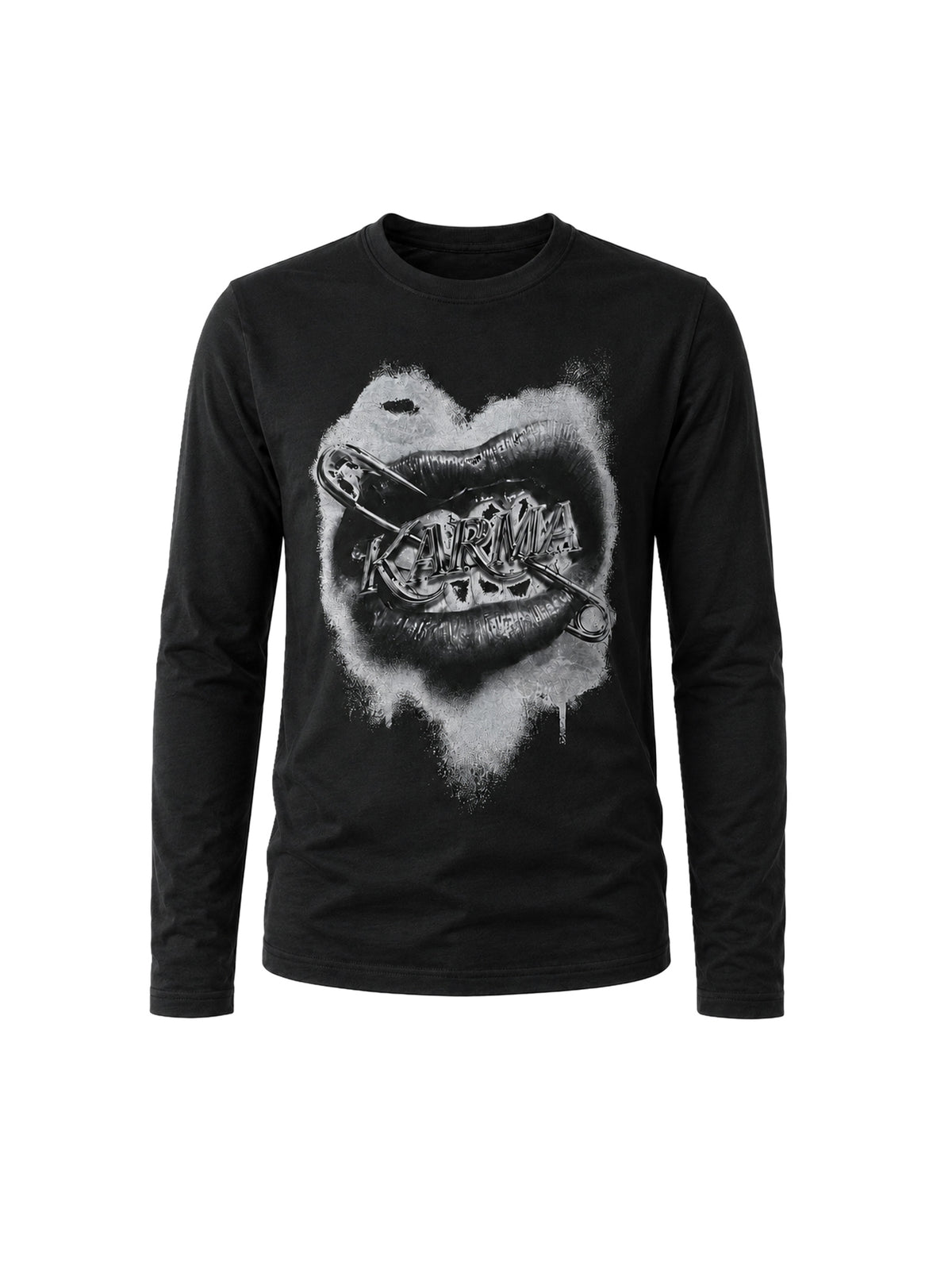 KARMANISTIC Lip Graphic Long-Sleeve Top