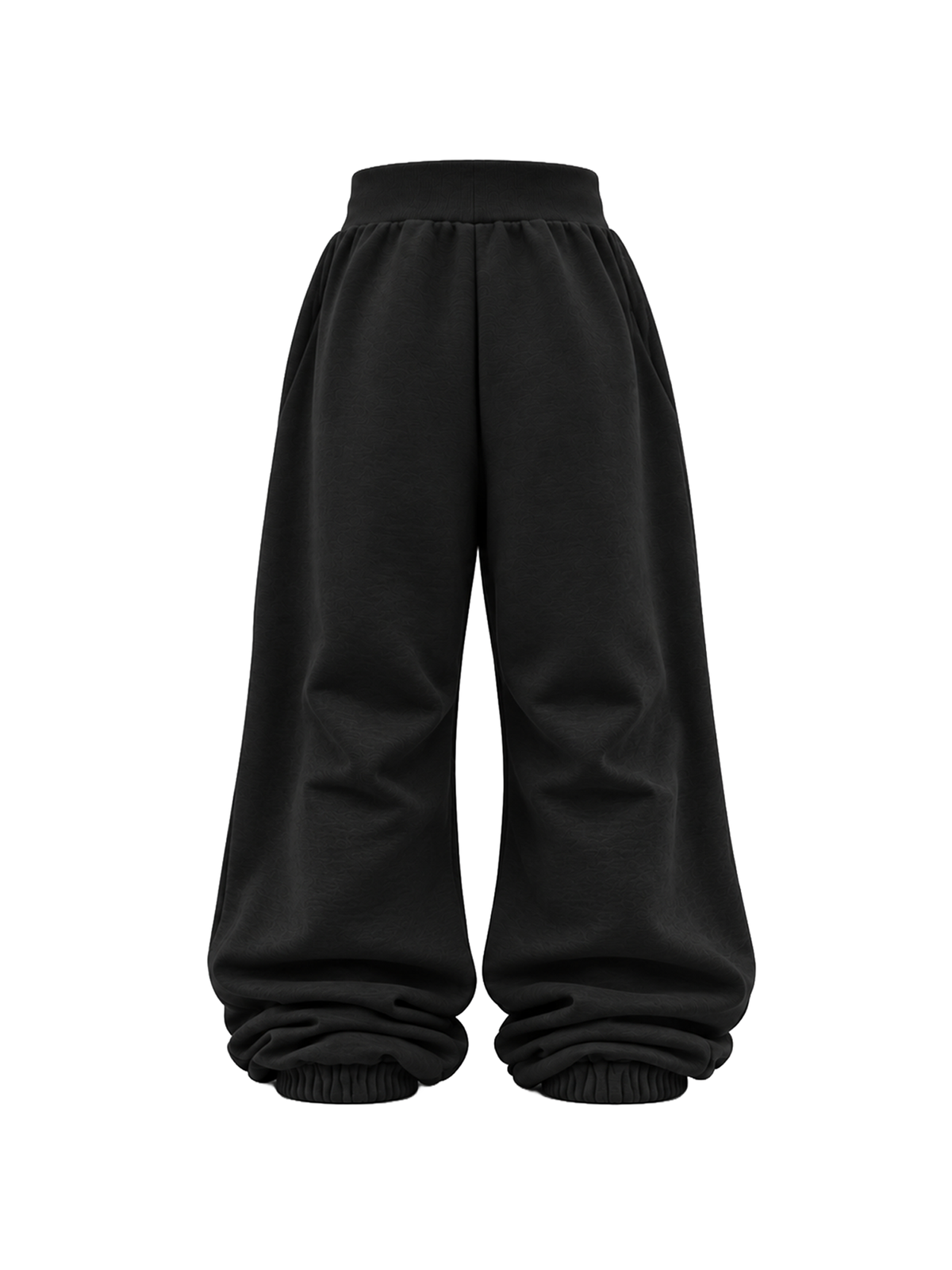 KARMANISTIC Relaxed Wide-Leg Embroidered Sweatpants