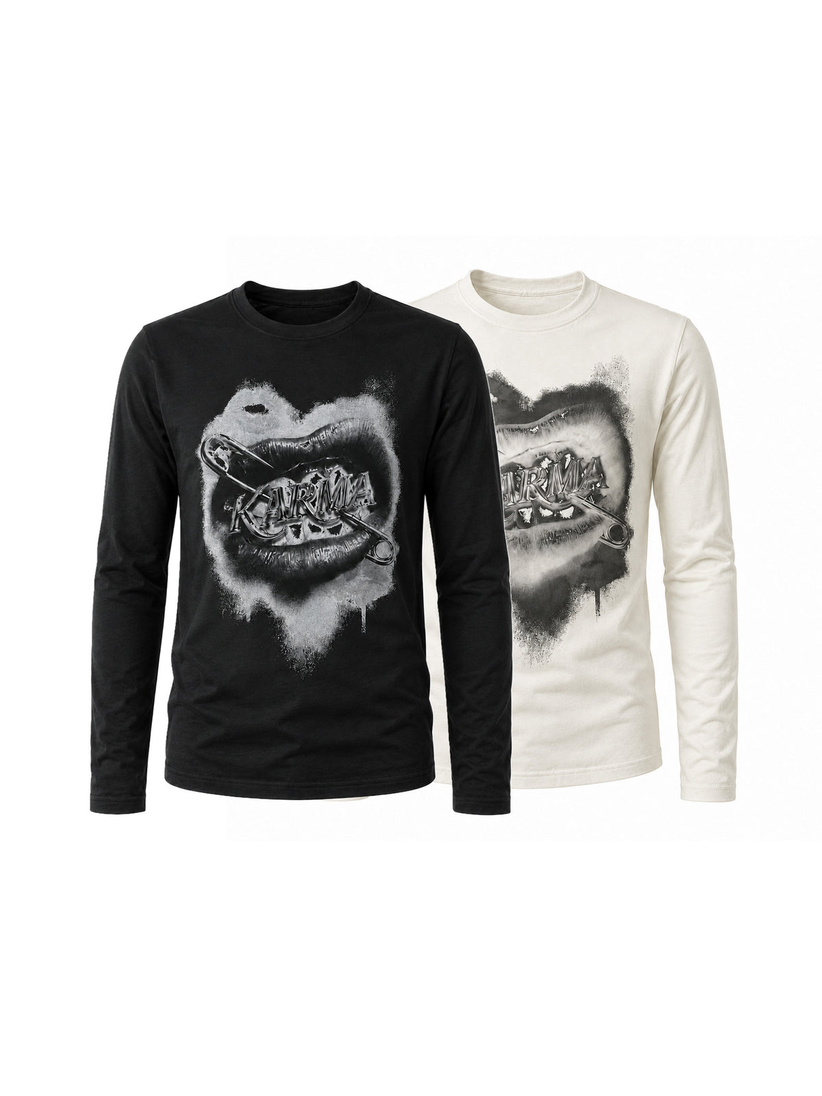 KARMANISTIC Lip Graphic Long-Sleeve Top