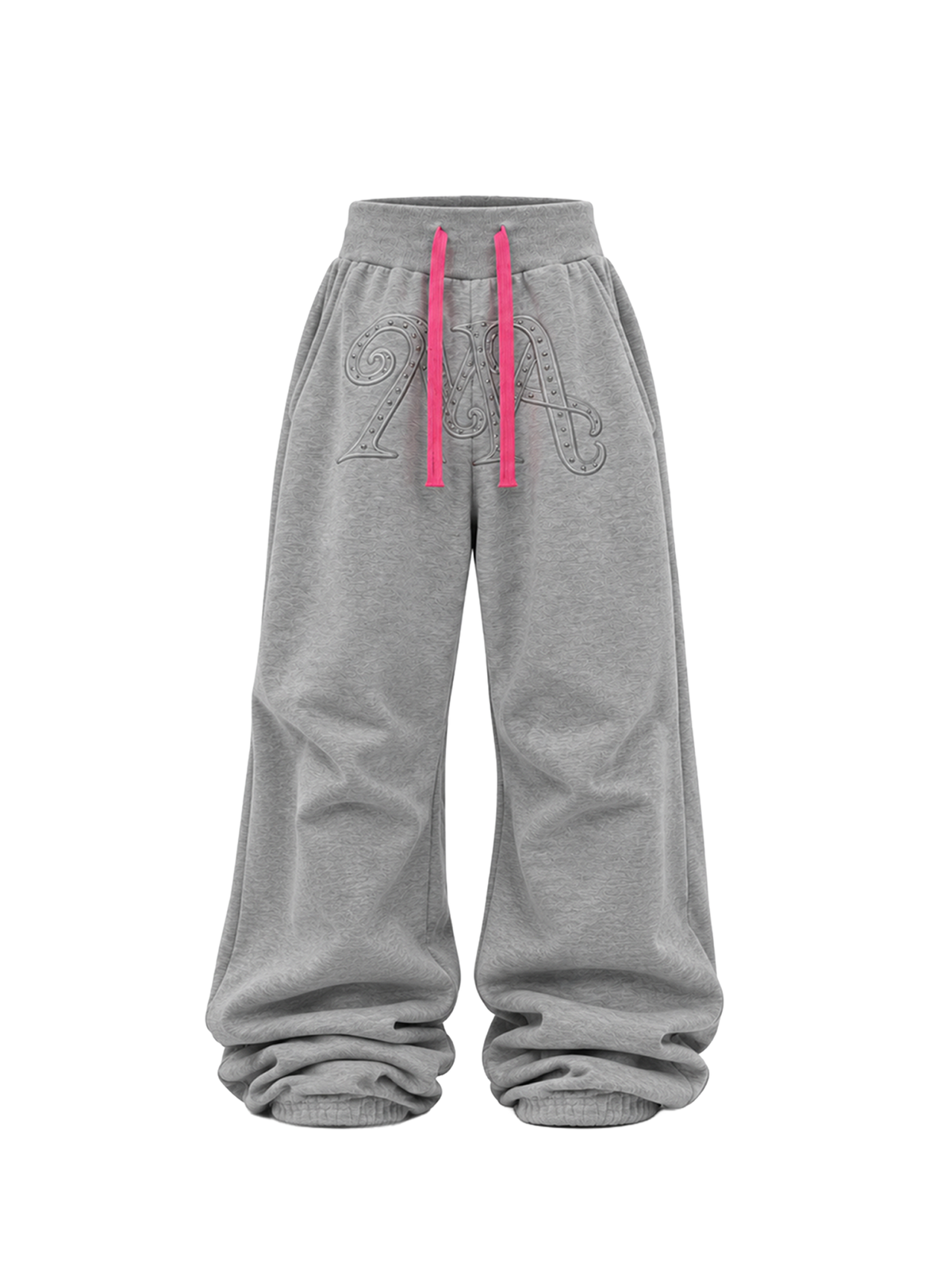 KARMANISTIC Relaxed Wide-Leg Embroidered Sweatpants