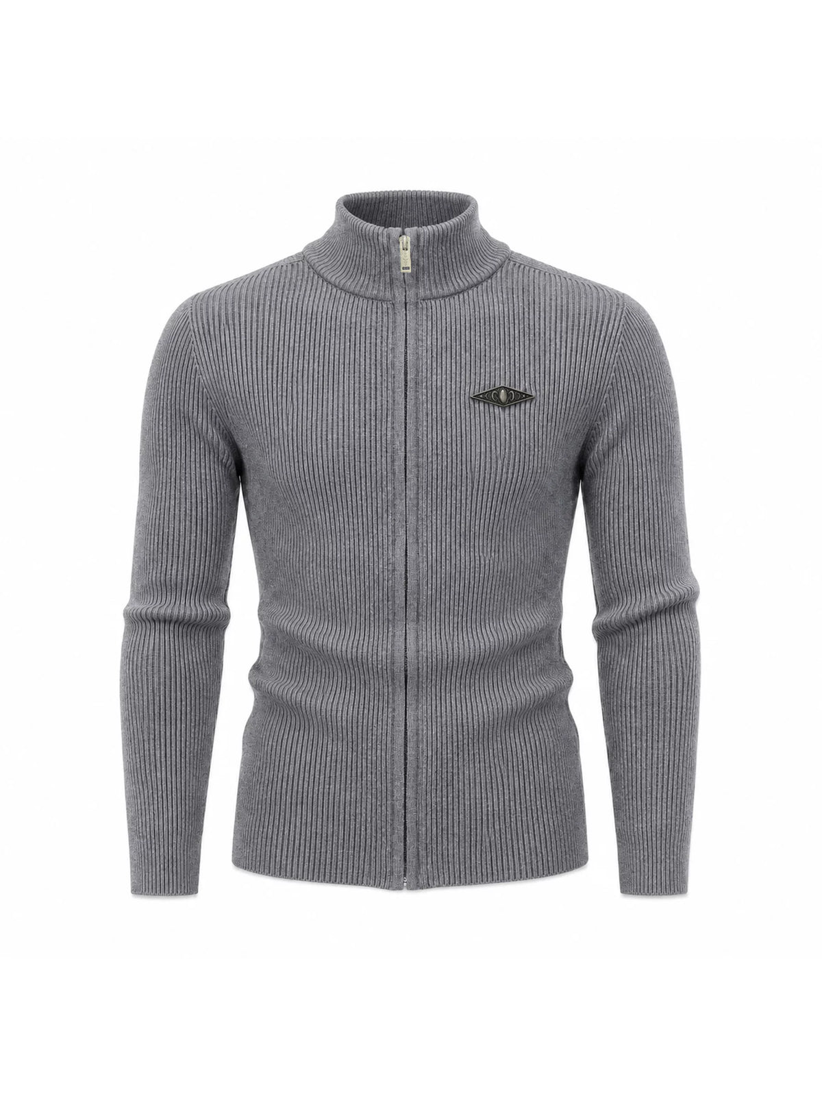 KARMANISTIC Metal Logo Fitted Knit Cardigan