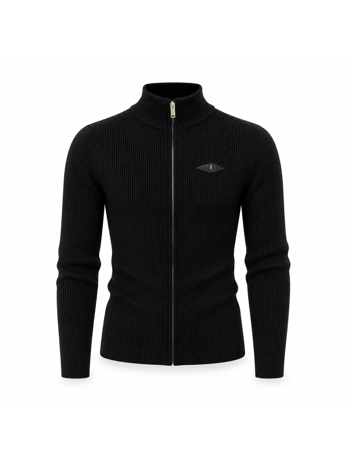 KARMANISTIC Metal Logo Fitted Knit Cardigan