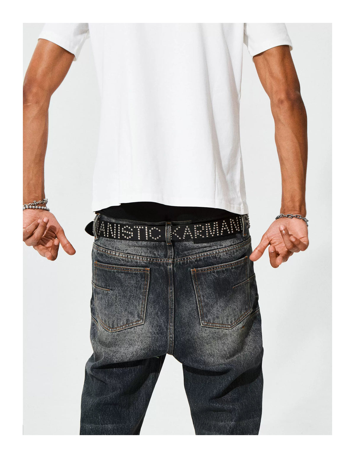 KARMANISTIC Studded Logo Belt