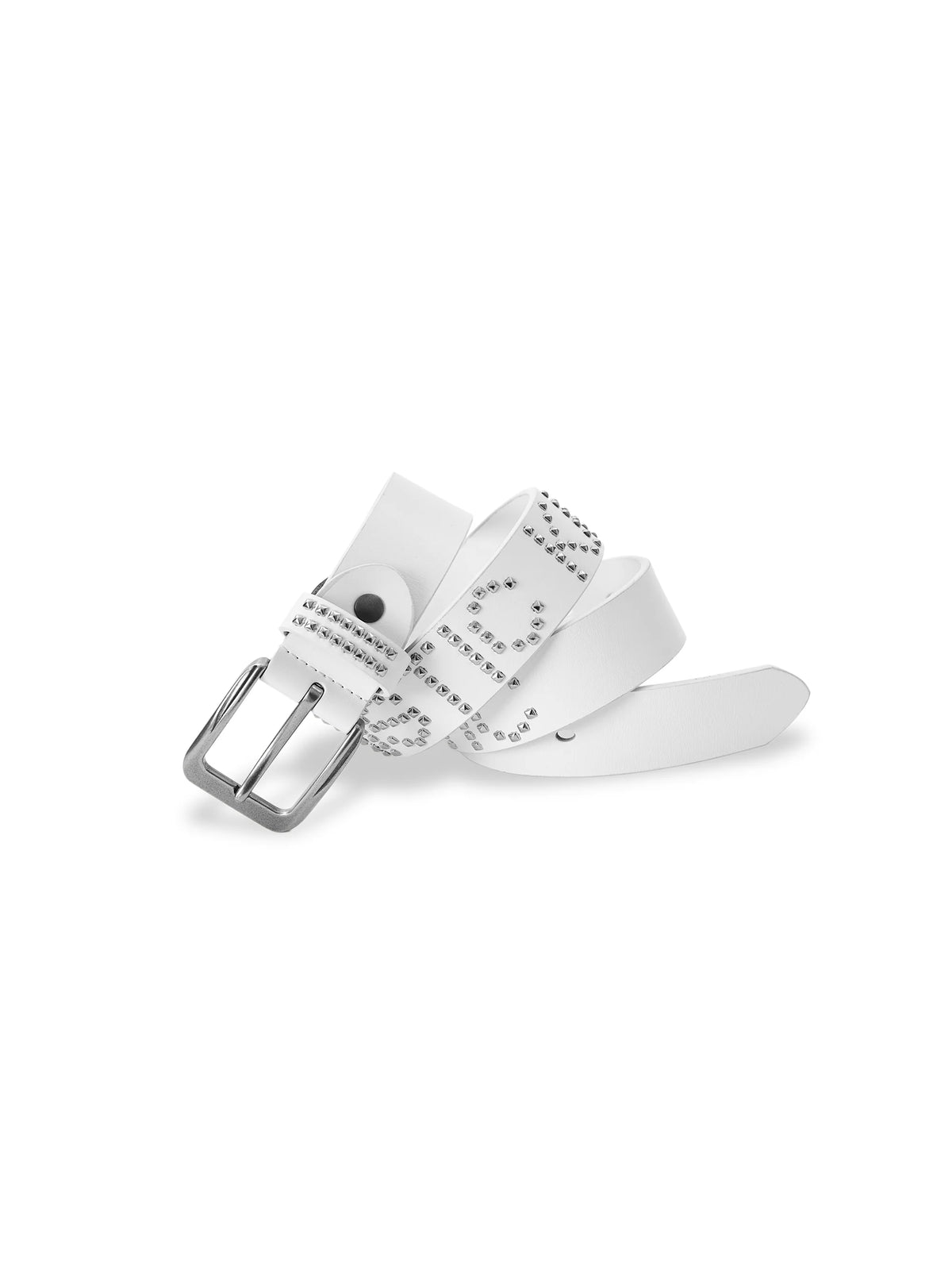 KARMANISTIC Studded Logo Belt - White