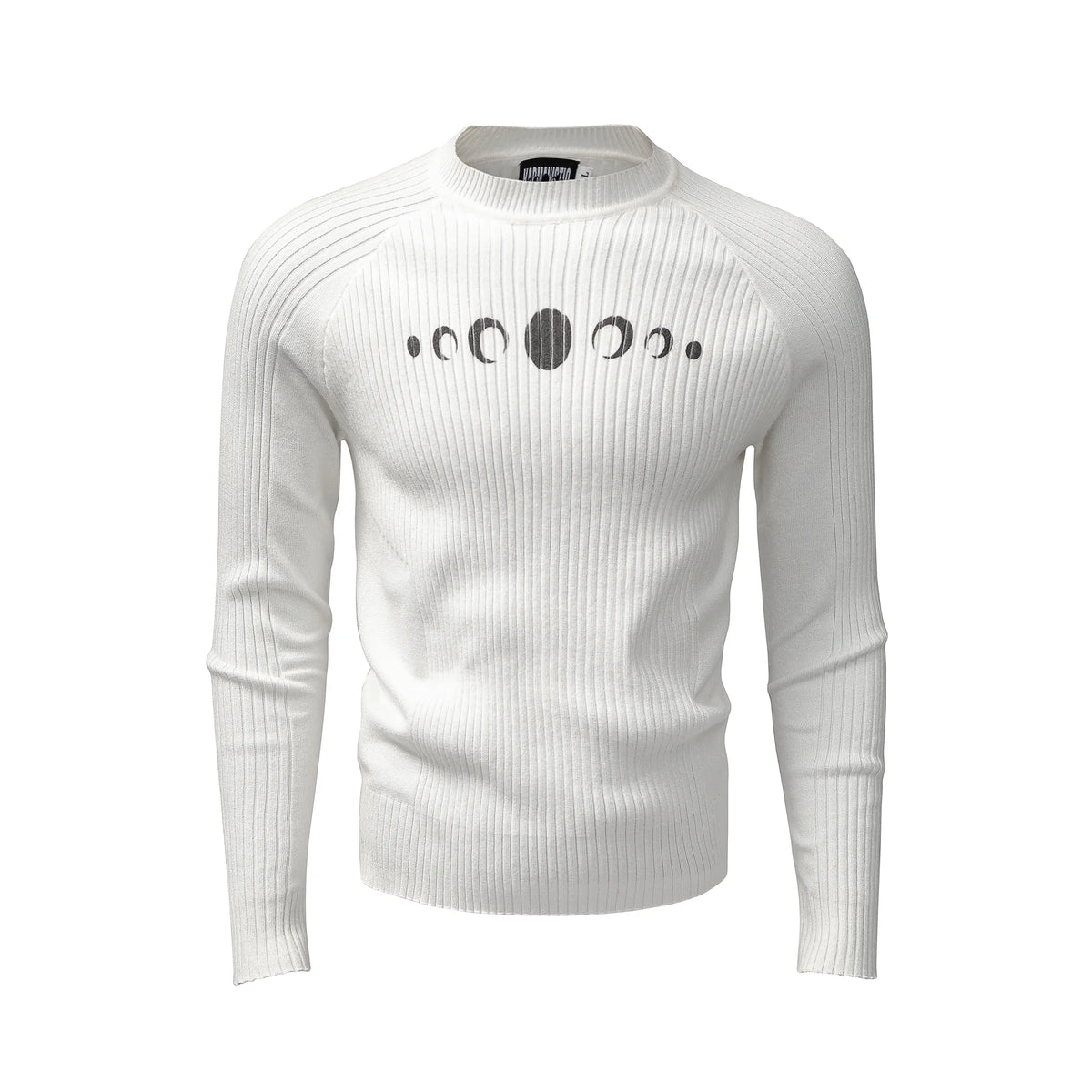 KARMANISTIC Fitted Athletic Knit Sweater - White