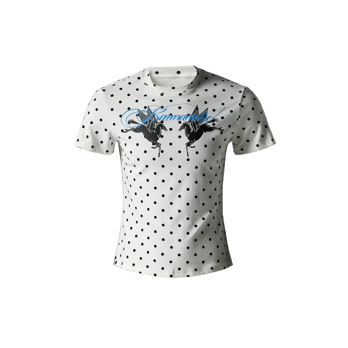 KARMANISTIC Fitted Polka-Dot Graphic T-Shirt