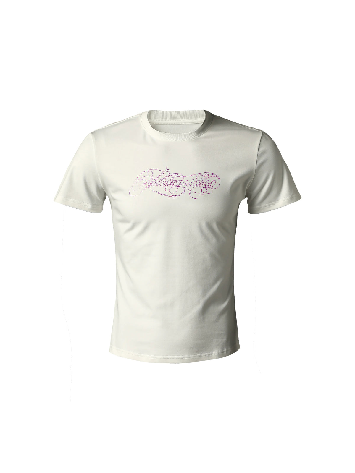 KARMANISTIC Fitted Rhinestone T-Shirt - Off-White