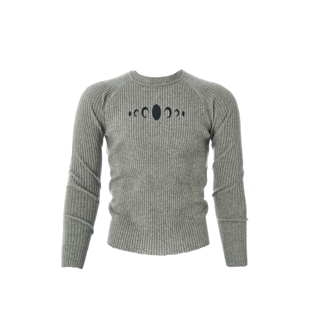 KARMANISTIC Fitted Athletic Knit Sweater - Gray