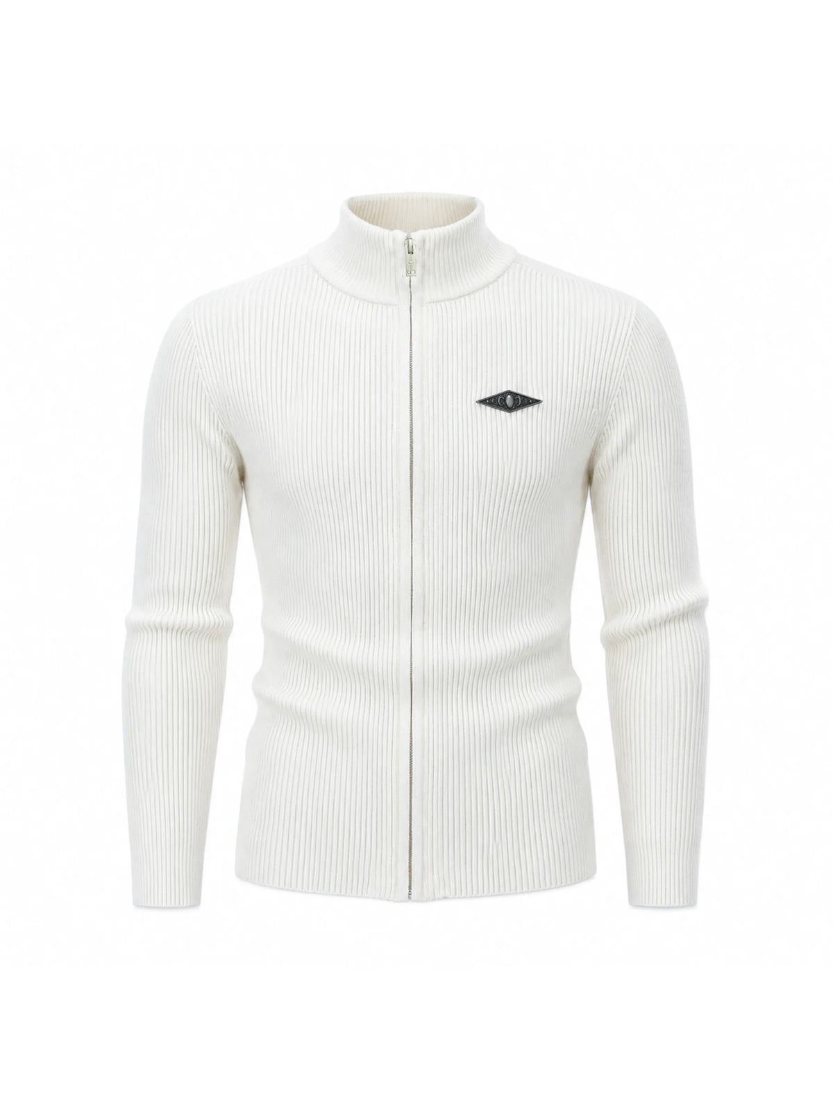 KARMANISTIC Metal Logo Fitted Knit Cardigan
