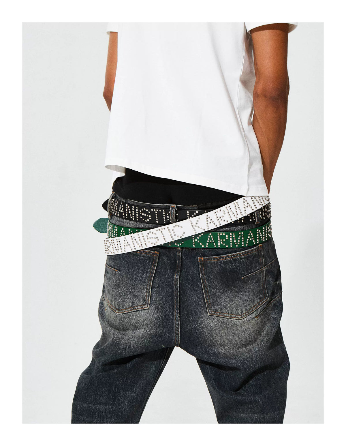 KARMANISTIC Studded Logo Belt