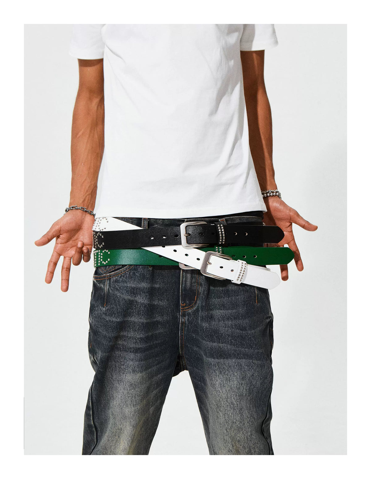 KARMANISTIC Studded Logo Belt