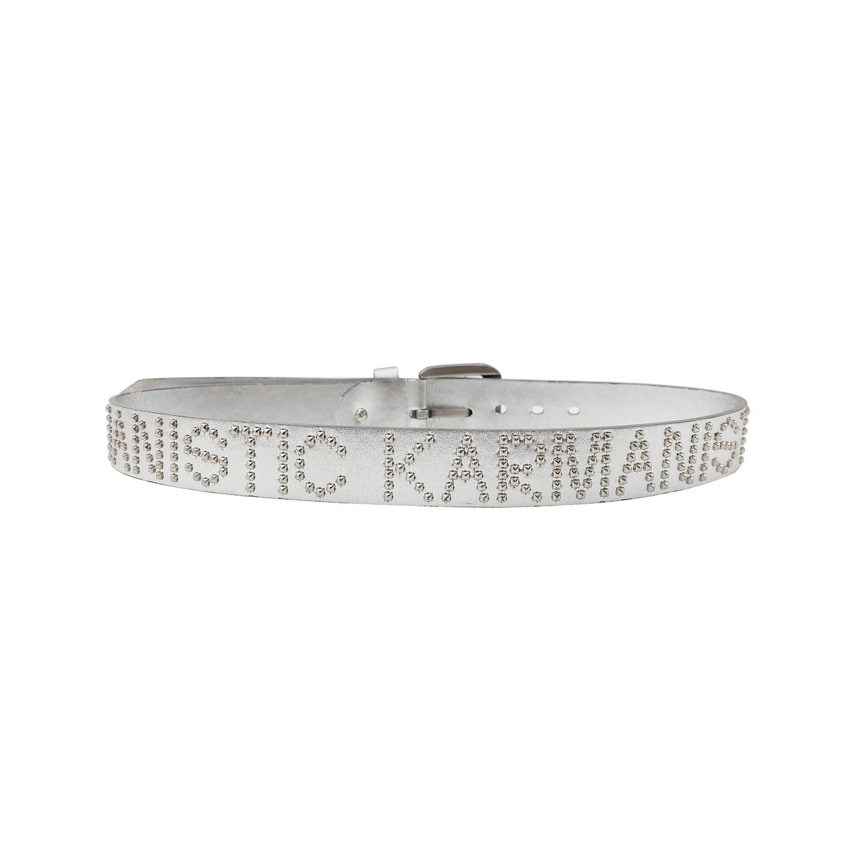 KARMANISTIC Studded Logo Belt - Silver