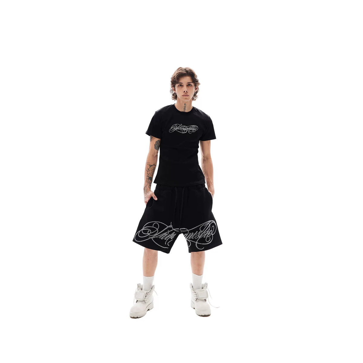 KARMANISTIC Fitted Rhinestone T-Shirt