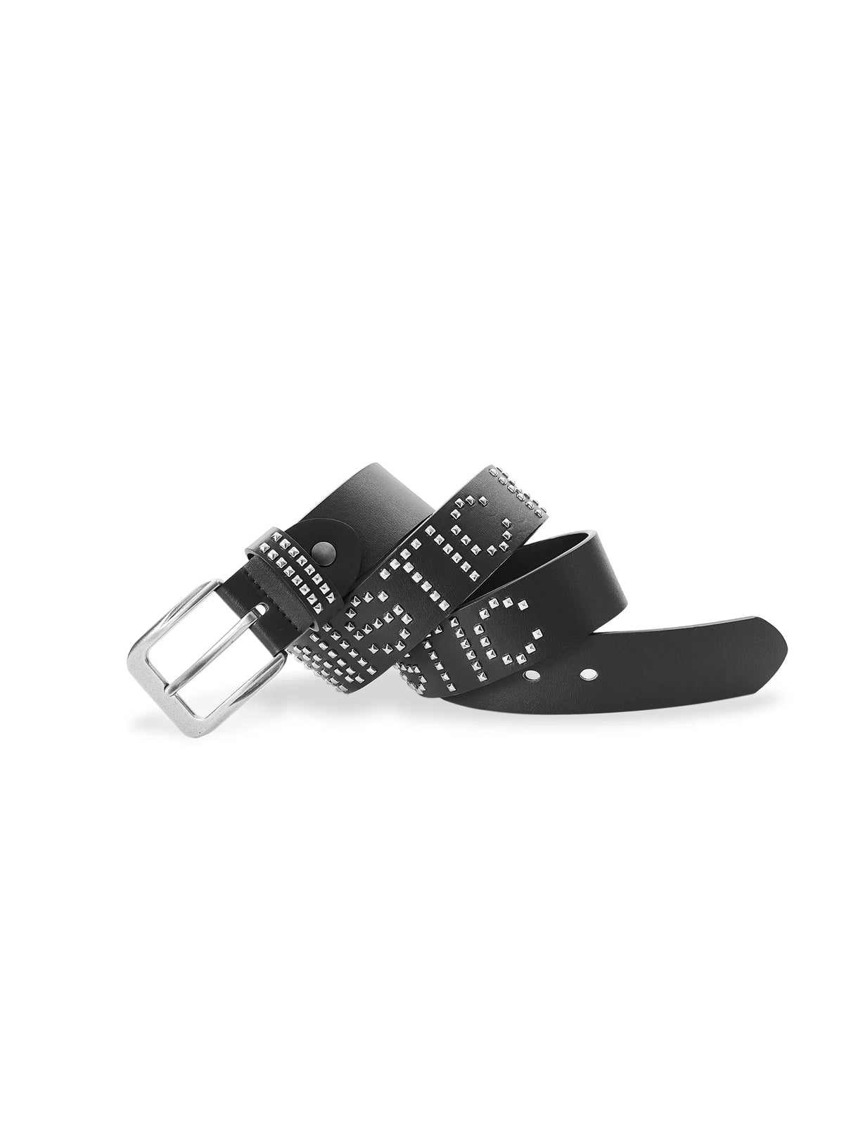 KARMANISTIC Studded Logo Belt - Black