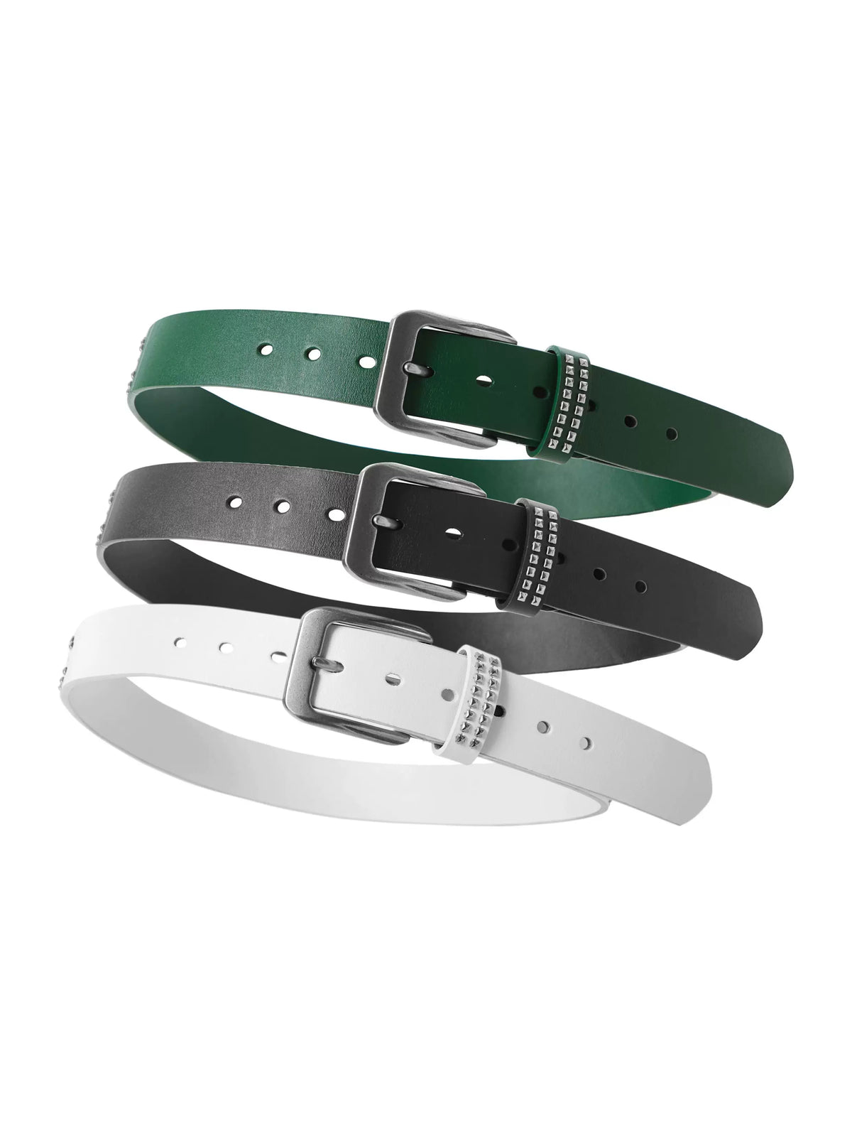 KARMANISTIC Studded Logo Belt - Green