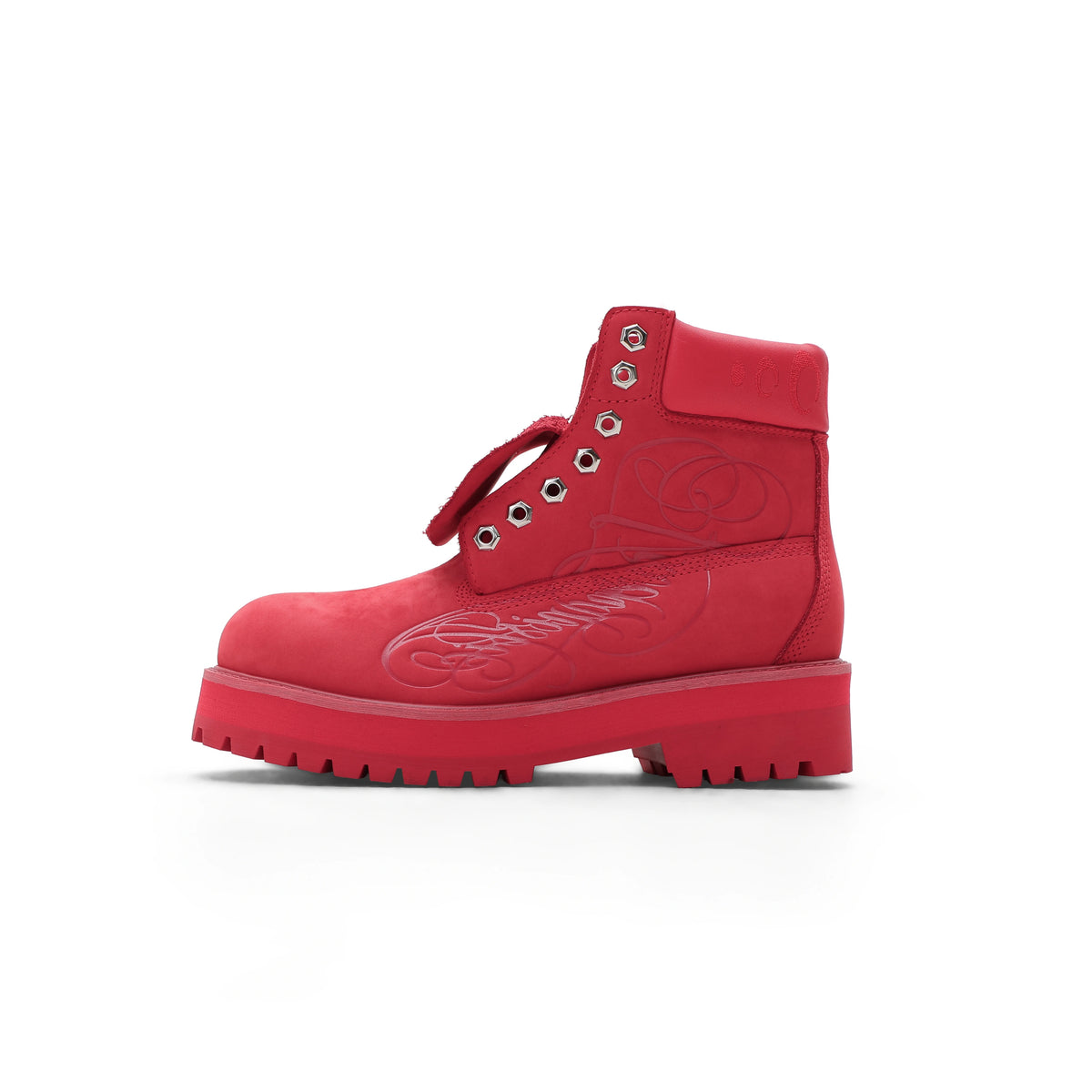KARMANISTIC Rhinestone Leather Platform Boots