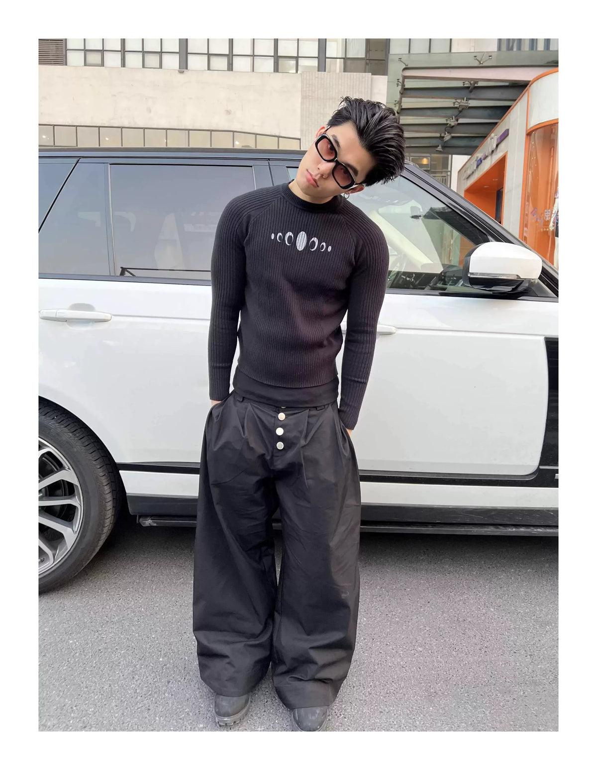 KARMANISTIC Fitted Athletic Knit Sweater
