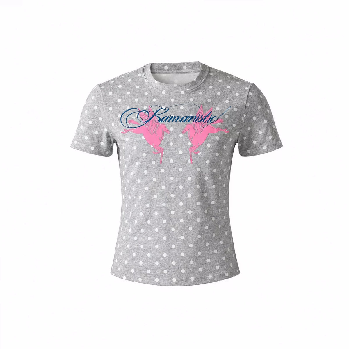 KARMANISTIC Fitted Polka-Dot Graphic T-Shirt
