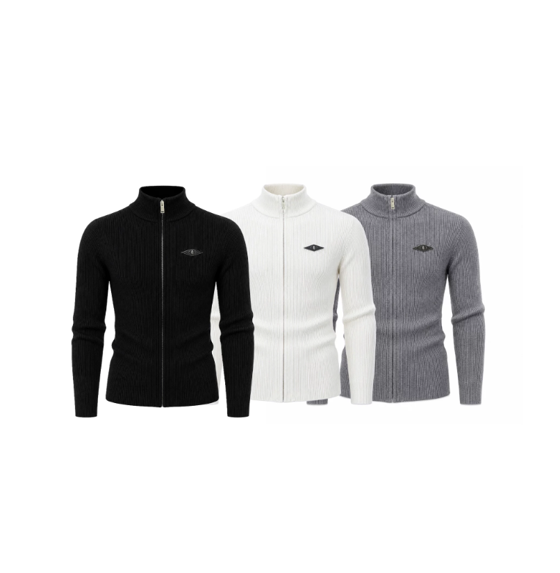 KARMANISTIC Metal Logo Fitted Knit Cardigan