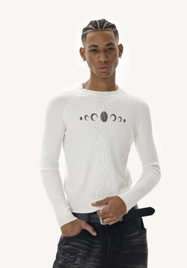 KARMANISTIC Fitted Athletic Knit Sweater